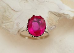 KLASYK naturalny szafir 6,4ct srebrny pierścionek